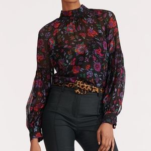 NWT Veronica Beard Floral Cicely Top